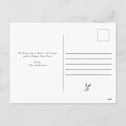 Vrolijk Kerstmis Collage Custom Modern Holly Feestdagenkaart (Achterkant)