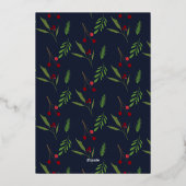 Vrolijk Kerstmis Collage Custom Modern Holly Folie Feestdagenkaart (Achterkant)