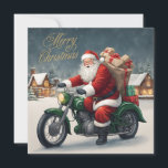 Vrolijk Kerstmis Cool  Santa op Motorcycle Feestdagenkaart<br><div class="desc">kerstman</div>