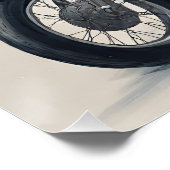 Vrolijk Kerstmis Cool Santa op Motorcycle Perfect Poster (Hoek)