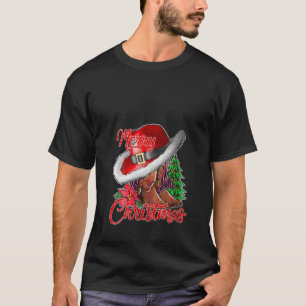 Vrolijk Kerstmis Cowboy Laarzen Kerstboom Lichten  T-shirt