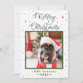 Vrolijk Kerstmis Custom Pet Dog Foto Feestdagenkaart (Voorkant)