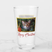 Vrolijk Kerstmis Custom Photo Pint Glass Glas (Achterkant)