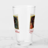 Vrolijk Kerstmis Custom Photo Pint Glass Glas (Rechts)