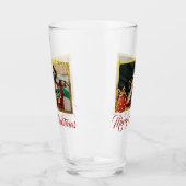 Vrolijk Kerstmis Custom Photo Pint Glass Glas (Links)