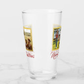 Vrolijk Kerstmis Custom Photo Pint Glass Glas (Links)