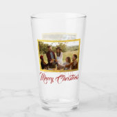 Vrolijk Kerstmis Custom Photo Pint Glass Glas (Voorkant)