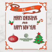 Vrolijk Kerstmis Custom Wijn Flesje Label Etiket (Enkel label)