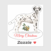 Vrolijk Kerstmis Dalmatische Custom-Cut Vinyl Sticker (Vel)