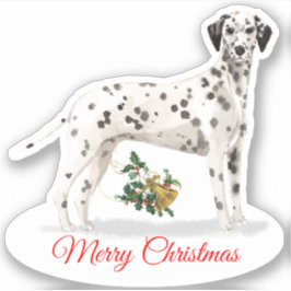 Vrolijk Kerstmis Dalmatische Custom-Cut Vinyl Sticker