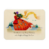 Vrolijk Kerstmis Dame Flexibele Magneet (Horizontaal)