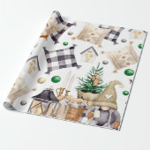 Vrolijk Kerstmis Decoratie Gnoom Cadeaupapier (Uitgerold)