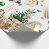 Vrolijk Kerstmis Decoratie Gnoom Cadeaupapier (Hoek)