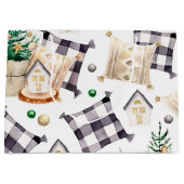 Vrolijk Kerstmis Decoratie Gnoom Groot Cadeauzakje (Voorkant)