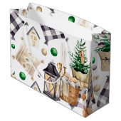 Vrolijk Kerstmis Decoratie Gnoom Groot Cadeauzakje (Achterkant Gekanteld)