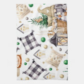 Vrolijk Kerstmis Decoratie Gnoom Theedoek (Verticaal)