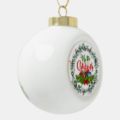 Vrolijk Kerstmis, decoratief ontwerp, Keramische Bal Ornament (Links)