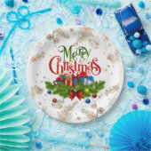 Vrolijk Kerstmis, Decoratief Ontwerp, Papieren Bordje (Feest)