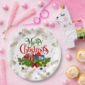 Vrolijk Kerstmis, Decoratief Ontwerp, Papieren Bordje (Feest)