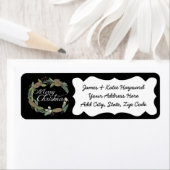 Vrolijk Kerstmis dennen kegels groen Adresetikette Etiket (Insitu)