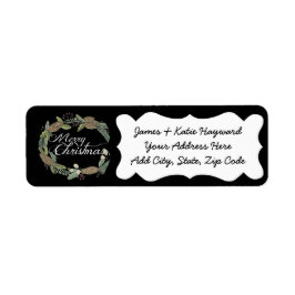 Vrolijk Kerstmis dennen kegels groen Adresetikette Etiket