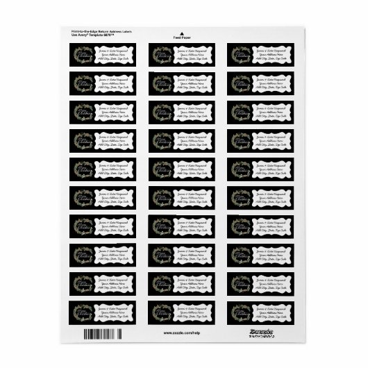 Vrolijk Kerstmis dennen kegels groen Adresetikette Etiket (Full Sheet)