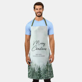 Vrolijk Kerstmis dennenboom Bos Kerstmis Schort (Gedragen)