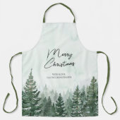 Vrolijk Kerstmis dennenboom Bos Kerstmis Schort (Voorkant)