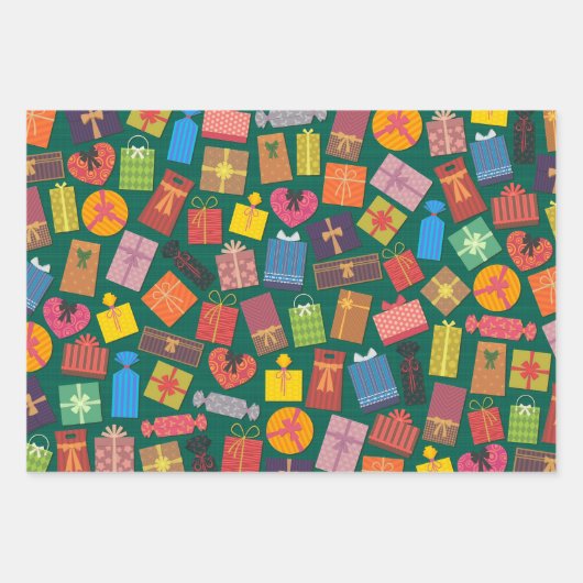 Vrolijk Kerstmis design patroon Inpakpapier Vel (Voorkant 2)