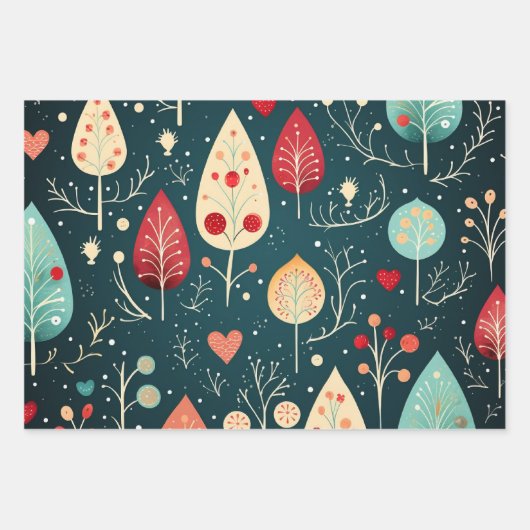 Vrolijk Kerstmis design patroon Inpakpapier Vel (Voorkant)