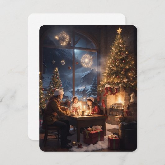 Vrolijk Kerstmis Digitaal downloaden Feestdagenkaart (Voorkant / Achterkant)