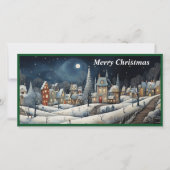 Vrolijk Kerstmis Dorp platte kaart (Voorkant)