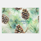 Vrolijk Kerstmis/Douane personaliseer Naam Inpakpapier Vel (Voorkant 3)