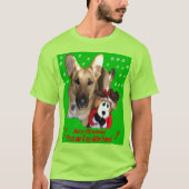 Vrolijk Kerstmis Duitse Herder Hond Unisex Licht T-shirt (Voorkant)