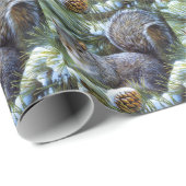 VROLIJK KERSTMIS EEKHOORN IN SNEEUW CADEAUPAPIER (Rol Hoek)