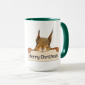 Vrolijk Kerstmis Eekhoorn Kerstboom bewerkbaar Mok (Voorkant rechts)