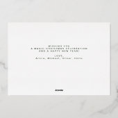 Vrolijk Kerstmis eenvoudig elegant script goud Folie Feestdagenkaart (Achterkant)