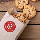 Vrolijk Kerstmis Eenvoudig Elegant Sneeuwvlok Ontw Ronde Sticker