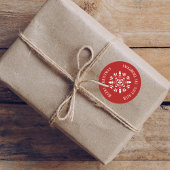 Vrolijk Kerstmis Eenvoudig Elegant Sneeuwvlok Ontw Ronde Sticker