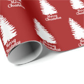 Vrolijk Kerstmis Eenvoudig Helder Rood & Wit Cadeaupapier (Rol Hoek)