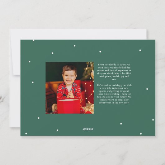 Vrolijk Kerstmis eenvoudig klassiek script twee fo Feestdagenkaart (Achterkant)