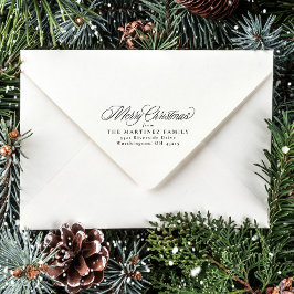 Vrolijk Kerstmis eenvoudig klassiek vakantieadres Zelfinktende Stempel