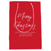 Vrolijk Kerstmis Eenvoudig Minimalistisch Manuscri Medium Cadeauzakje (Voorkant)