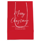 Vrolijk Kerstmis Eenvoudig Minimalistisch Manuscri Medium Cadeauzakje (Achterkant)