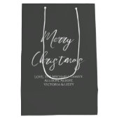 Vrolijk Kerstmis Eenvoudig Minimalistisch Manuscri Medium Cadeauzakje (Achterkant)