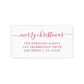Vrolijk Kerstmis Eenvoudig Modern Terugkeeradres Etiket (Voorkant)