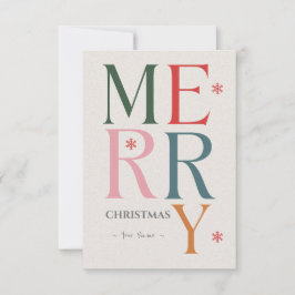 Vrolijk Kerstmis Eenvoudig & Moderne Typografie Cu Kaart