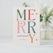 Vrolijk Kerstmis Eenvoudig & Moderne Typografie Cu Kaart (Staand voorkant)