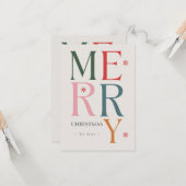 Vrolijk Kerstmis Eenvoudig & Moderne Typografie Cu Kaart (Voorkant / Achterkant in situ)