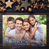 Vrolijk Kerstmis Eenvoudig Script Foto Feestdagenkaart